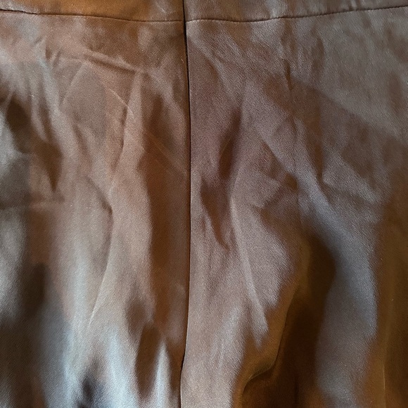 J.Crew 100% Silk Chocolate Brown Midi Dress Size 8 Spaghetti Strap VNeck A-Line - Picture 6 of 8